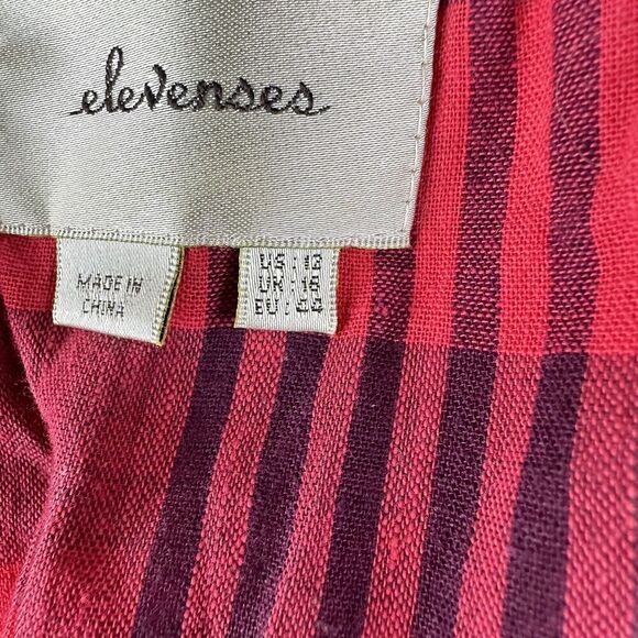 Elevenses Anthropologie Blazer Womens 12 Linen Blend Military Peplum Jacket* - Picture 15 of 16